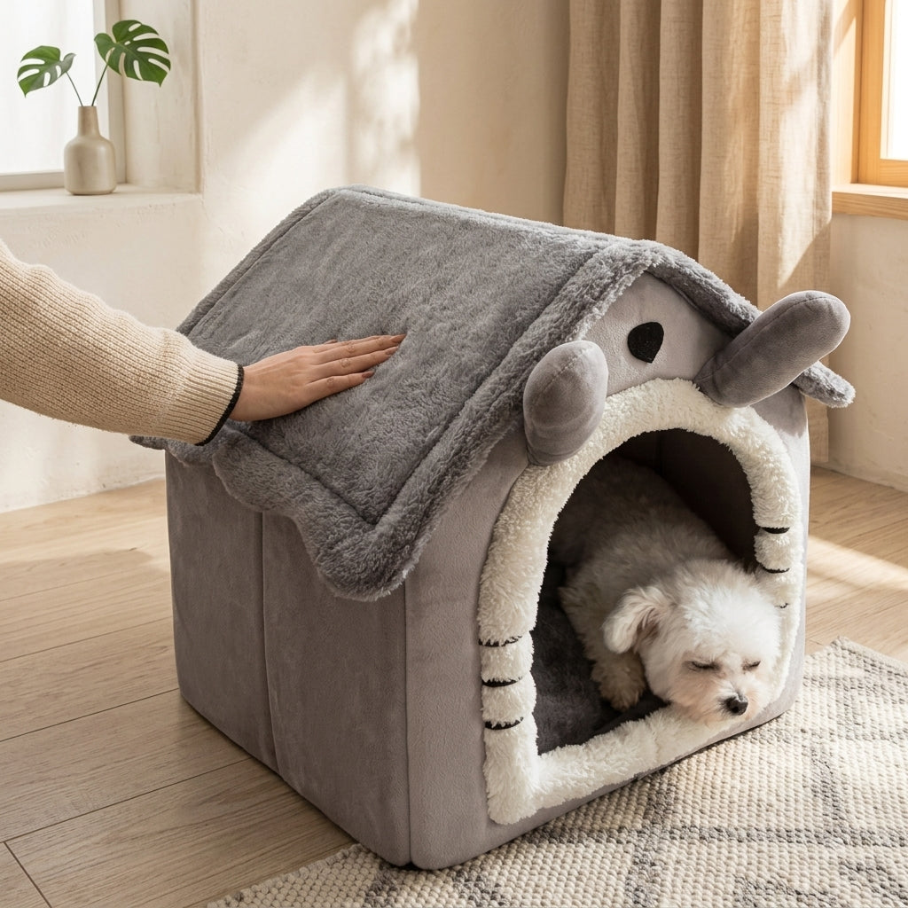 もこもこ屋根付きペットハウス（商品画像2）