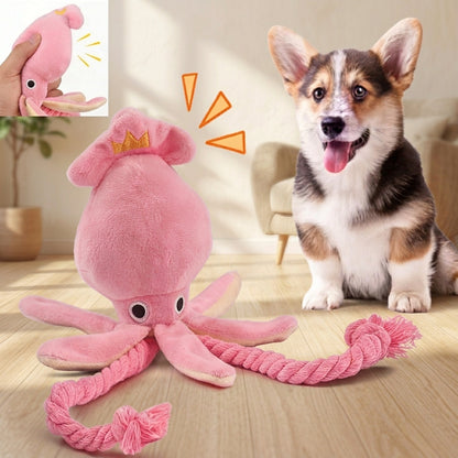 ひっぱりっこできるタコさんぬいぐるみ 犬用おもちゃ