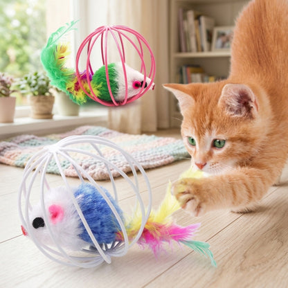 ネズミ入りコロコロボール 猫のひとり遊びおもちゃ