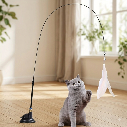 壁に貼る猫じゃらし 吸盤式 猫のひとり遊び用